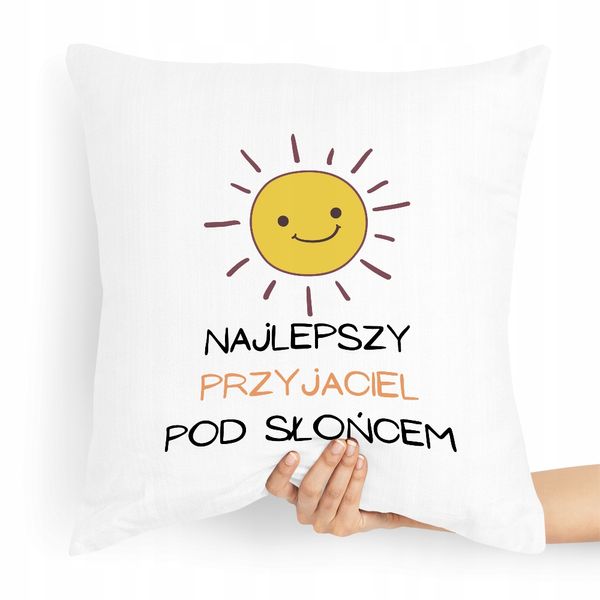 Poduszka Dla Przyjaciela Najlepszy Pod Słońcem Z Nadrukiem Ze Zdjęciem zdjęcie 1