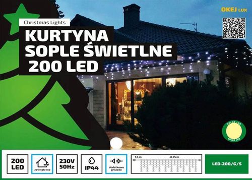 Kurtyna sople LED-200/G/S ciepła zewnętrzne 8,75m OKEJ LUX na Arena.pl