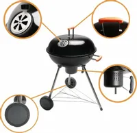 XXL GRILL Węglowy z POPIELNIKIEM na Kółkach BBQ Naterial 57cm