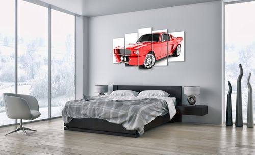 Obraz Na Płótnie - Czerwony Samochód  - 160X85 Cm - Ea160X85-2563 na Arena.pl