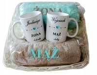 Prezent na rocznicę ślubu Ręczniki z haftem kubki