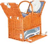 Pleciony kosz piknikowy dla 4 osób Zestaw Termotorba