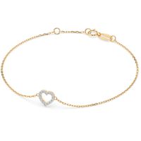 bransoletka z żółtego złota 585 z diamentem (brylantem) 0,07 ct lab