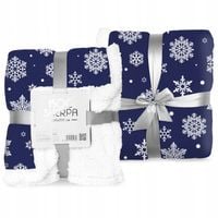 KOC ŚWIĄTECZNY SHERPA NARZUTA NA ŁÓŻKO 150X200 CM GRUBY CIEPŁY PLED ŚNIEG