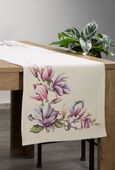 Bieżnik dekoracyjny gobelin 45x140 Eurofirany naturalny w magnolie