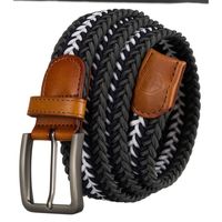 pasek męski z syntetycznego materiału w odcieniach szarości i bieli