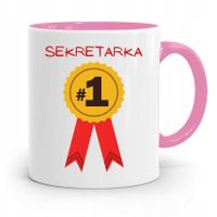 Kubek Różowy Prezent Dla Sekretarki Numer Jeden Z Nadrukiem Ze Zdjęciem