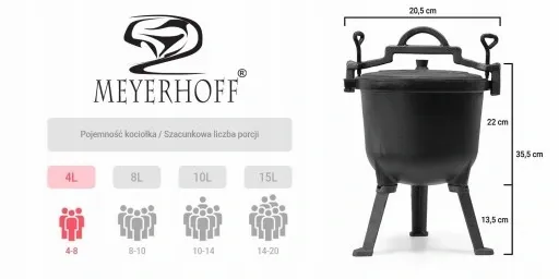 Kociołek EMALIOWANY żeliwny 4L + GRATIS ŁYŻKA zdjęcie 7