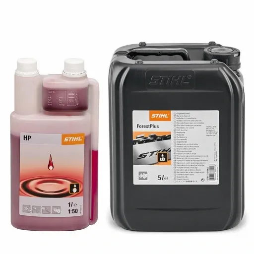 OLEJ STIHL HP 1l Z DOZOWNIKIEM do paliwa + OLEJ DO ŁAŃCUCHA FOREST 5 L zdjęcie 1