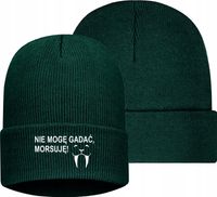 Czapka zimowa TWÓJ WŁASNY HAFT LOGO NAPIS GRAFIKA NIE MOGĘ GADAĆ MORSUJE