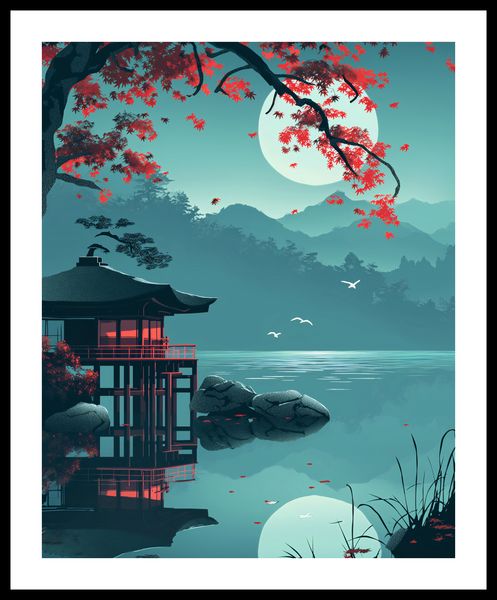 Plakat 40x50cm Japoński Pawilon zdjęcie 3