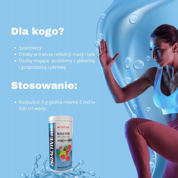 Isoactive ZERO Elektrolity BEZ CUKRU MALINA-LIMONKA zdjęcie 4
