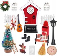 Mini domek Elf drzwi Boże Narodzenie zestaw dekoracyjny