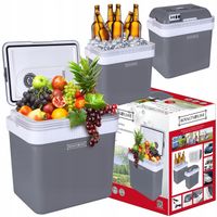 LODÓWKA TURYSTYCZNA SAMOCHODOWA CHŁODZIARKA PODRÓŻNA 25L 12V 230V + GRZANIE