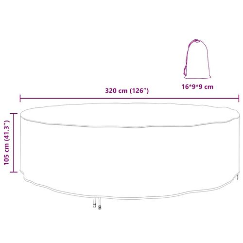 Pokrowiec na meble ogrodowe 320 x 320 x 105 cm Tkanina 420D na Arena.pl