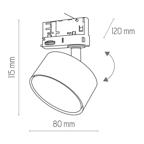 Reflektor do systemu szynowego 3-fazowego Tracer 6062 TK Lighting grafitowy zdjęcie 3