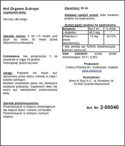 krople erotyczne hot orgasm cobeco na Arena.pl