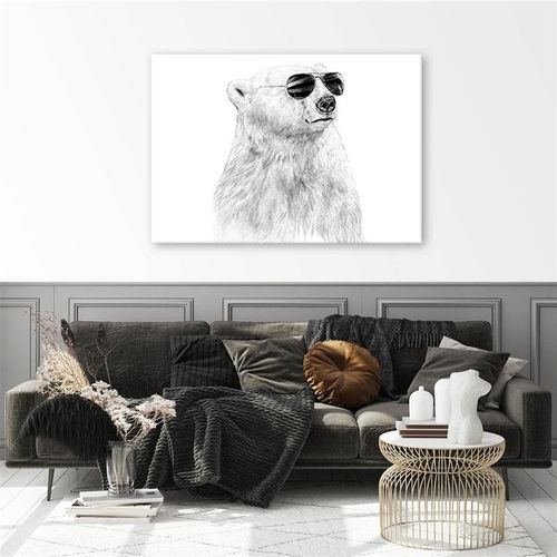 Deco Panel, Niedźwiedź na białym tle 60x40 na Arena.pl