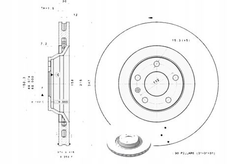 TARCZA HAM PRZOD 347X30 V BREMBO na Arena.pl