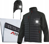 KURTKA ROBOCZA OCIEPLANA ZIMOWA Z KAPTUREM SOFTSHELL HYBRIDSOFT BLACK R.XXL