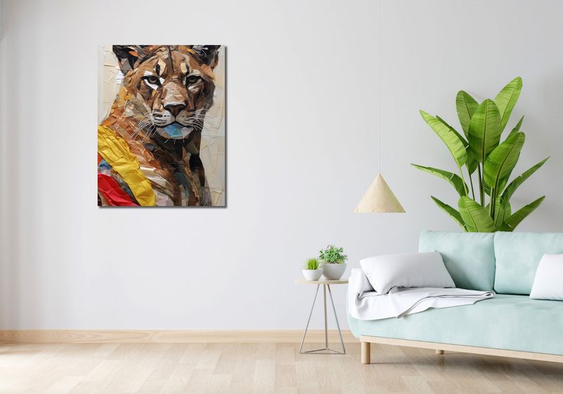 Obraz 70x90cm Papierowy Tygrys zdjęcie 2