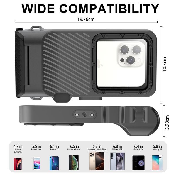tech-protect ipx8 pro universal diving waterproof case grey/black zdjęcie 5