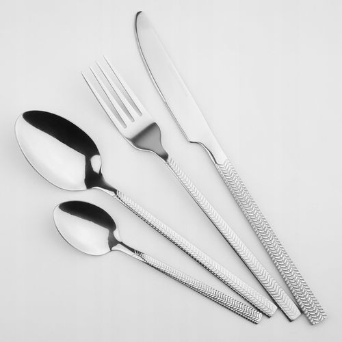 Komplet sztućców zestaw sztućców sztućce dla 6 OS JAGNA SREBRNE 24-elementy na Arena.pl