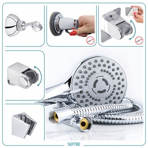 Prysznicowa słuchawka 3 funkcje Anti calc Wodooszczędna Wysokie ciśnienie na Arena.pl