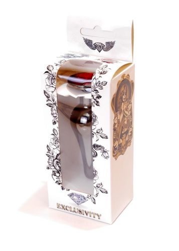 Plug-Jewellery Dark Silver BUTT PLUG- Red na Arena.pl
