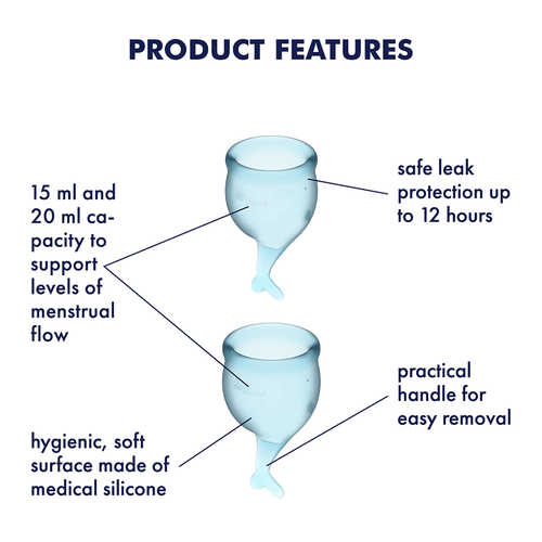 Satisfyer Feel Secure Menstrual Cup Set Light Blue na Arena.pl
