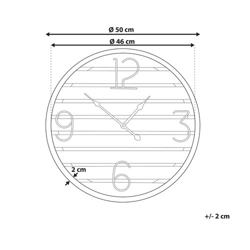 Zegar ścienny ø 50 cm ciemne drewno ARRIAGA na Arena.pl