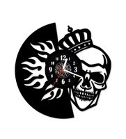 Zegar ścienny z płyty winylowej 310.13 Czaszka z koroną