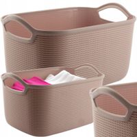 KOSZYK JUTA UNIWERSALNY KOSZ DO PRZECHOWYWANIA ŁAZIENKOWY 32X25CM RÓŻOWY
