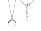 Rodowany srebrny naszyjnik gwiazd celebrytka księżyc moon białe cyrkonie srebro 925 Z1710N