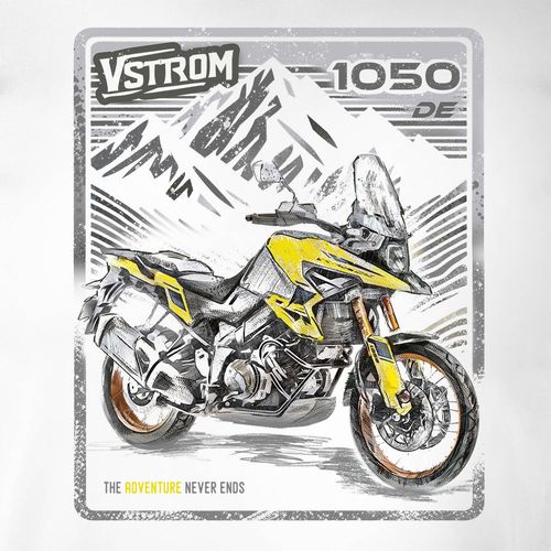 Koszulka z motocyklem na motor Suzuki V-strom Vstrom 1050 DE męska biała REGULAR M na Arena.pl