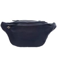 VERA PELLE nerka skórzana saszetka biodrówka z rączką V578 granatowa