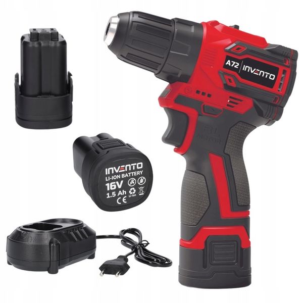 Wiertarko wkrętarka akumulatorowa 3/8" INVENTO zestaw akumulator 2 x 1,5Ah zdjęcie 1