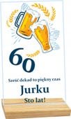 STATUETKA TABLICZKA z podstawką na 60 urodziny prezent nadruk UV