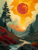 Plakat 30x40cm Dzika Rzeka Zmierzchem