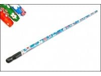 kij do szczotki drewniany  okleina kwiaty mix 120 cm  kid-16043