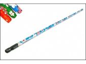 kij do szczotki drewniany  okleina kwiaty mix 120 cm  kid-16043