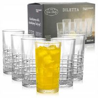 KPL SZKLANKI DO DRINKÓW NAPOJÓW UNIWERSALNE GRUBE SZKŁO ZESTAW 6 SZT 340 ML