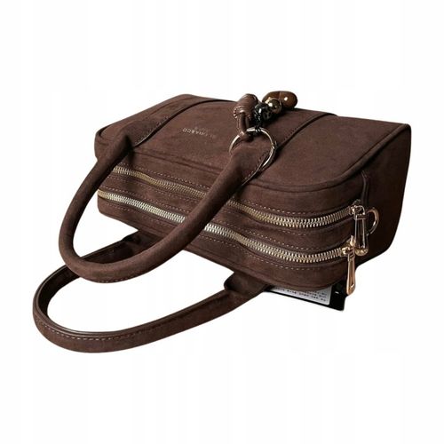 Flora&Co czekoladowa torebka zamszowa listonoszka eco skóra zamsz brąz na Arena.pl