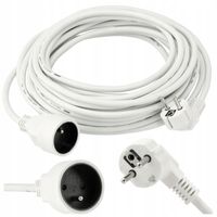 Przedłużacz Sieciowy Z Uziemieniem 1 Gniazdo 10M Biały Budowlany 2500W