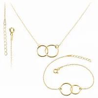 POZŁACANY KOMPLET CELEBRYTKA KÓŁKA CIRCLE KARMA