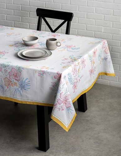 Maison d' Hermine Obrus 100% Bawełna 140 cm x 180 cm Ręcznie Malowany na Arena.pl