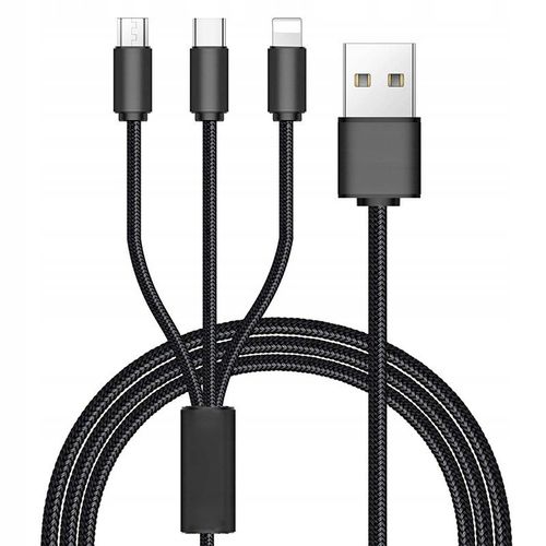 KABEL ŁADOWARKA 3w1 IPHONE / MICRO USB / TYP-C na Arena.pl