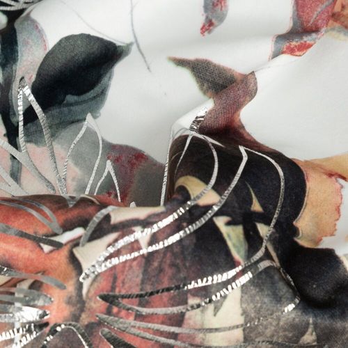 Zasłona gotowa na taśmie ARINA 140x270 biała srebrna motyw botaniczny na Arena.pl