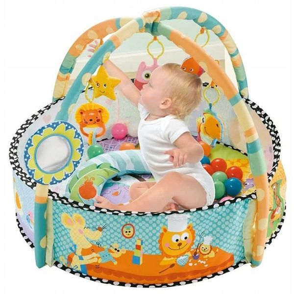 MATA EDUKACYJNA KOJEC Z PIŁECZKAMI DLA NIEMOWLĄT DUŻA INTERAKTYWNA MIĘKKA zdjęcie 2