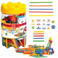 Klocki Małych Geniuszy Słomki 560 el Rurki złączki